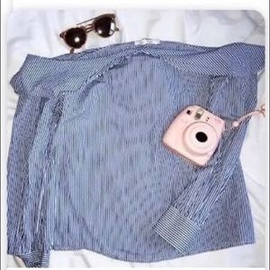 Avec Les Filles Striped Bow Off The Shou